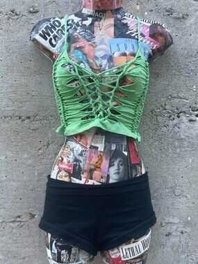 mossy forest fairy slitweave tank top